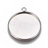 Non-Tarnish 304 Stainless Steel Pendant Cabochon Settings LS-STAS-G127-13-25mm-P-1