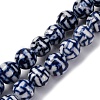 Handmade Blue and White Porcelain Beads Strands PORC-I027-03B-1