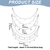 4Pcs 4 Styles Brass & 304 Stainless Steel Double Layer Chains for Jeans Pants with Alloy Star Charms AJEW-GO00009-2