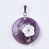 Natural Amethyst Pendants X-G-F546-A03-2
