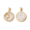 Rack Plating Brass Shell Pendants KK-D087-25G-10-1