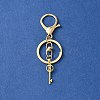 304 Stainless Steel Initial Letter Key Charm Keychains KEYC-YW00004-02-2