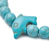 8MM Round Synthetic Turquoise Beaded Stretch Bracelets BJEW-JB10217-05-3
