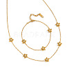 304 Stainless Steel Flower Link Chain Necklaces and Bracelets DF0903-3-1