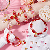 Valentine's Day Theme DIY Alloy Enamel Charm & Glass Beads Double-layer Stretch Bracelet Making Kits DIY-SC0028-70-4