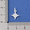 925 Sterling Silver Pave Clear Cubic Zirconia Star Charms STER-K181-01A-S-3