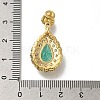 Teardrop Rack Plating Brass Micro Pave Cubic Zirconia Pendant KK-H485-20G-01-3