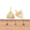 Brass Micro Pave Clear Cubic Zirconia Stud Earrings EJEW-C174-02F-G-5