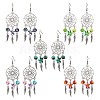 5Pairs 5 Colors Alloy & Synthetic Turquoise Chandelier Earrings EJEW-JE06339-02-2
