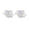 Brass Micro Pave Cubic Zirconia Box Clasps KK-B125-07S-02-1