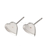 Tarnish Resistant Earring Cabochon Settings 304 Stainless Steel Ear Studs Blank Settings STAS-Q170-12-4