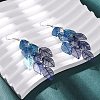 430 Stainless Steel Leaf Dangle Earrings EJEW-A137-08P-04-1