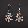 Christmas Alloy Snowflake Dangle Earrings X-EJEW-JE01618-1