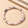 Natural Zebra Jasper Bead Stretch Bracelets BJEW-K212-A-035-5