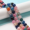 Dyed Natural Multi-Color Agate Beads Strands X-G-R177-10mm-07-3