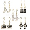 Golden Alloy Enamel Dangle Earrings for Women X-EJEW-JE05657-1
