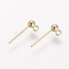 Brass Stud Earring Findings X-KK-T014-66G-2