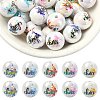 30Pcs 5 Styles UV Plating Iridescent Acrylic Beads OACR-SZ0001-91-1