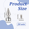 20Pcs Zinc Alloy Spikes Screwback Studs FIND-GF0008-53B-2