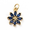 Rack Plating Brass Micro Pave Cubic Zirconia Charms X-ZIRC-F129-34C-G-1