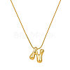 304 Stainless Steel Alphabet Pendant Necklaces for Men and Women GP1122-14-1