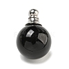 Natural Obsidian Perfume Bottle Pendants G-K338-22P-01-1
