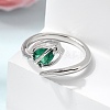 Brass Micro Pave Cubic Zirconia Cuff Open Rings for Women RJEW-L343-01P-03-3