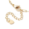 Word Love 304 Stainless Steel Charms Bib Necklaces with Brass Paperclip Chains NJEW-JN04534-4