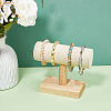 Velvet T-Bar Bracelet Display Stands with Wood Base BDIS-WH0003-29-5