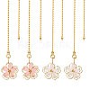 Flower Alloy Glass Charms Ceiling Fan Pull Chain Extenders HJEW-GL00012-1