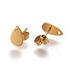 Ion Plating(IP) 304 Stainless Steel Stud Earring Findings LS-STAS-O119-11A-G-2