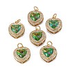Brass Micro Pave Cubic Zirconia Pendants KK-G404-A-01C-G-1