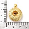 Brass Pendants with Cubic Zirconia and Glass KK-D536-21G-01-3