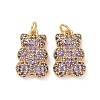 Brass Micro Pave Cubic Zirconia Pendants ZIRC-F134-23G-01-2