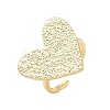 Heart Brass Cuff Rings for Women RJEW-A069-09G-4