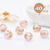 40pcs Handmade Inner Flower Gold Sand Lampwork Round Beads LAMP-OC0001-37-3