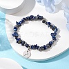 Natural Lapis Lazuli Chip Beaded Stretch Bracelets BJEW-JB11133-11-2