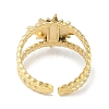 Ion Plating(IP) 304 Stainless Steel Enamel Cuff Finger Rings RJEW-L107-081G-02-3