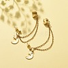 304 Stainless Steel Safety Chains Dangle Stud Earrings with Ear Cuff EJEW-JE04924-2