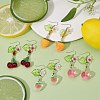 Glass & Acrylic Fruit Dangle Earrings EJEW-JE05288-2