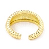 Rack Plating Brass Croissant Open Cuff Ring for Women X-RJEW-I083-04G-3