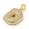 Brass Micro Pave Cubic Zirconia Pendants KK-E061-03G-04-2