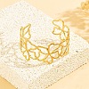 304 Stainless Steel Hollow Flower Outline Open Cuff Bangles for Women SA-CBABC9E-02G-1