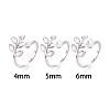 Leaf Shape Brass Shell Cuff Ring Settings KK-T076-63P-4