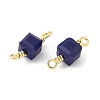 Glass Faceted Cube Connector Charms KK-C097-10G-02-2