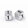 Antique Silver Plated Acrylic Beads PB43C9308-1-1