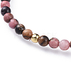 Natural Rhodonite Stretch Bracelets BJEW-JB04556-01-2