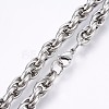 Men's 304 Stainless Steel Rope Chain Necklaces NJEW-P218-10P-2