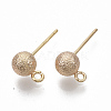 Brass Ball Stud Earring Findings KK-T048-010GB-NF-2