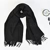 Women's Long Plaid Polyester Imitation Cashmere Tassels Scarf COHT-PW0001-34-06-1